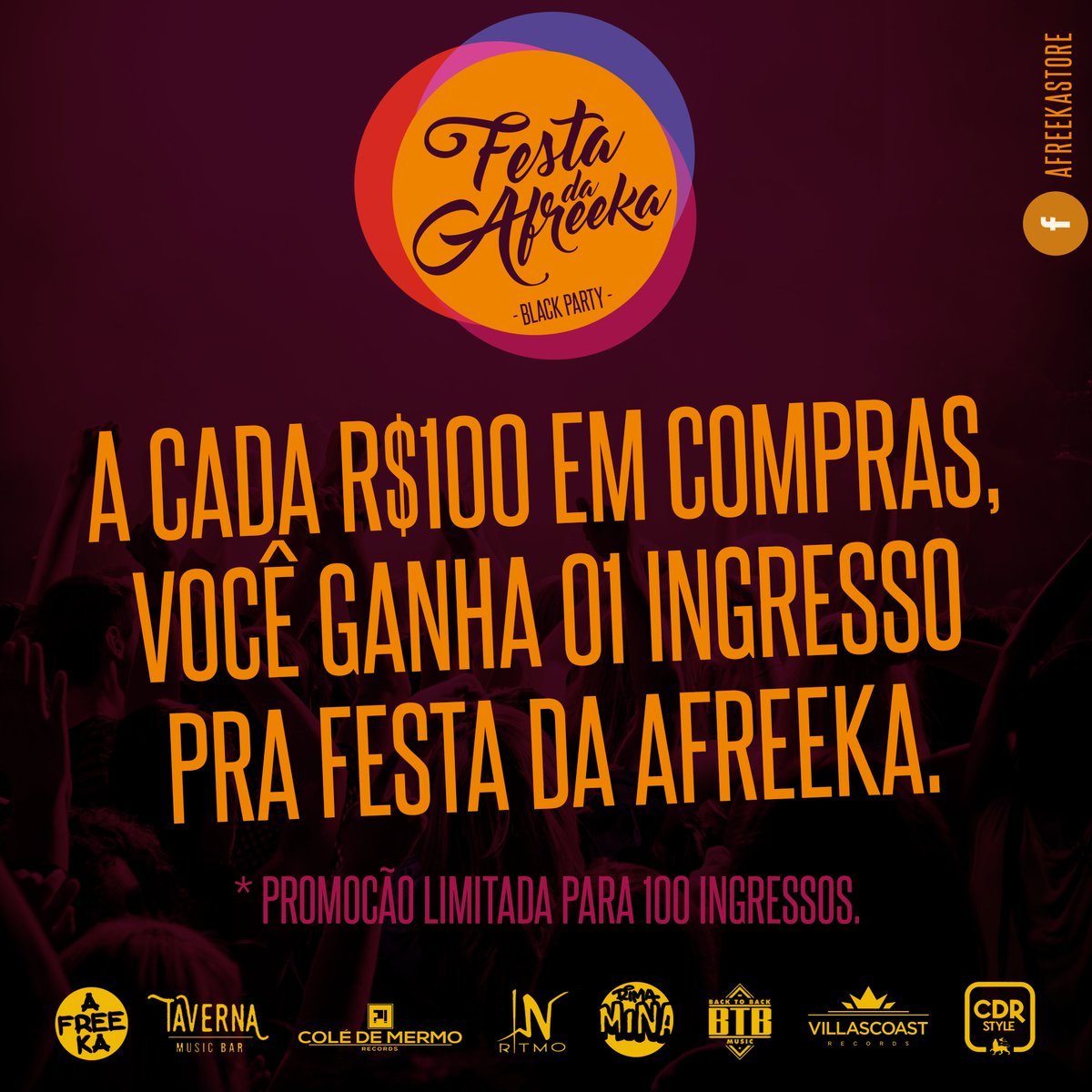 AfreekaStore's tweet photo. Mole mole, a cada R$100 em compras você ganha um ingresso pra Festa da Afreeka! https://t.co/AAHRgu1fpw