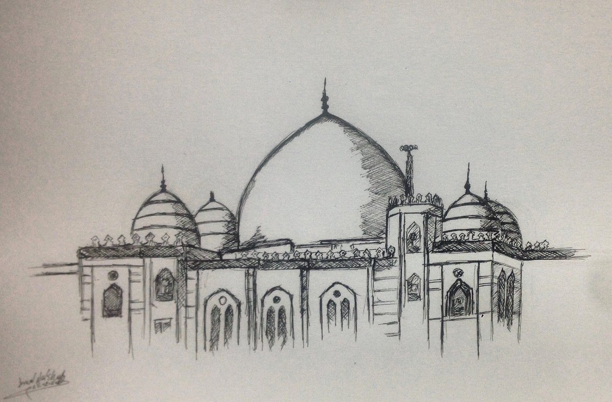 رسم منارة مسجد