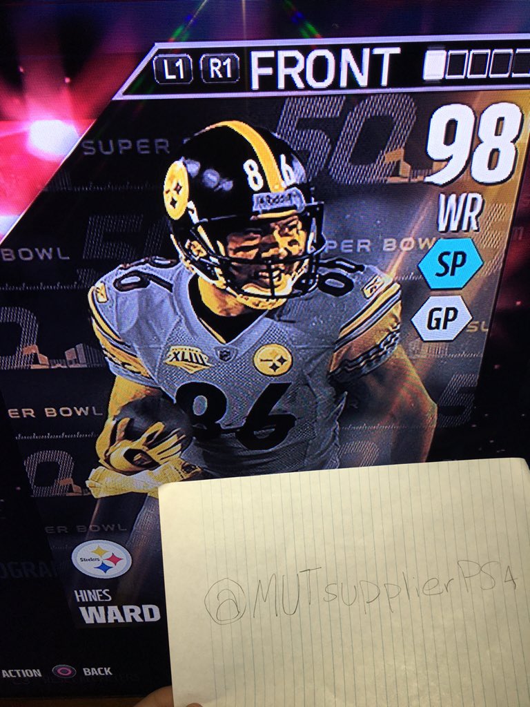 MUTsupplierPS4's tweet photo. 98 super bowl Hines ward giveaway 🔥🔥 first 100 retweets! Dm once completed 👌 https://t.co/Xp7AW38S9q