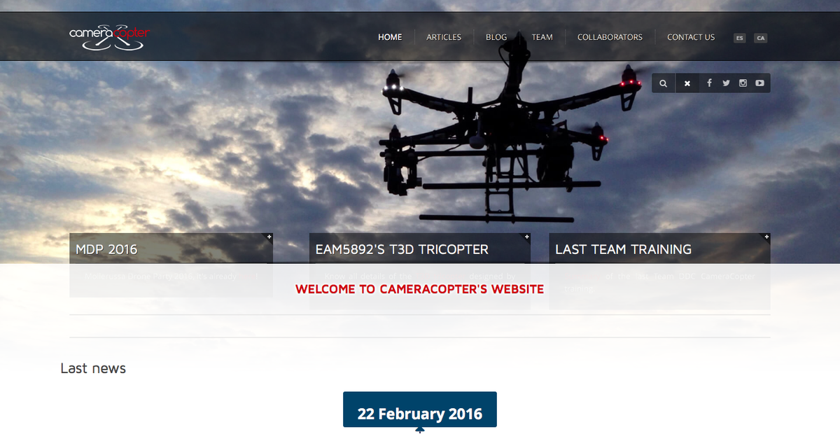 CameraCopter's tweet photo. We are glad to announce our website's release related to drones and FPV Racing! 

https://t.co/pKoURHRP5S https://t.co/ljvMAgyWjW