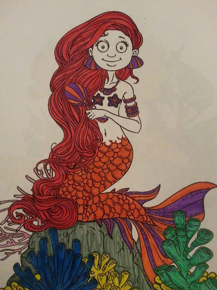BestyinWest's tweet photo. I love mermaids. Ariel being one of my favourite Disney Princesses! #adultcolouring #fun #yyc #thisisartoo #mermaids https://t.co/jkkJpdoQ6O