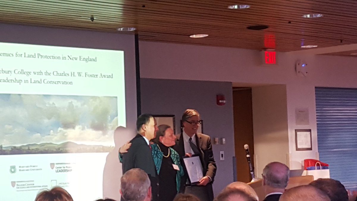 Bill_Labich's tweet photo. Middlebury College, Pres. Patton, receives C.H.W. Foster Award for Leadership in Conservation #Breadloaf https://t.co/zLVNmYZESJ