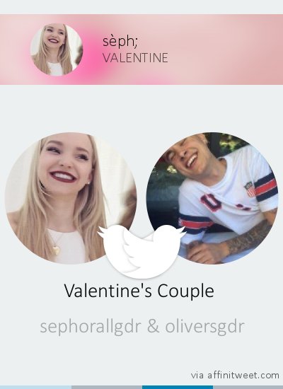 sephorallgdr's tweet photo. [Valentine] @sephorallgdr's Valentine should be @oliversgdr! Who should be yours?
via https://t.co/wvT1hbGsUi https://t.co/d2tmhBJNRR