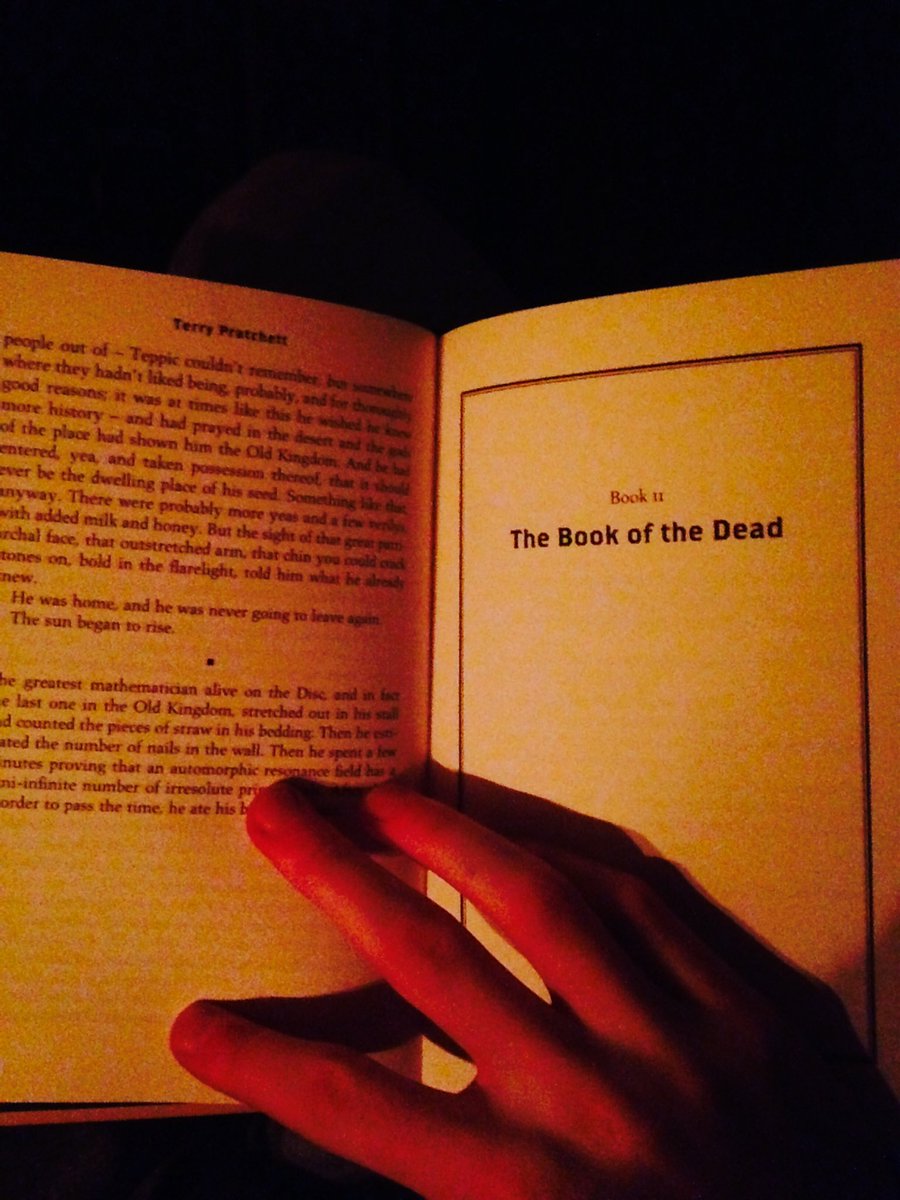 SWCornforth's tweet image. Who wouldn't want to turn this page? #bookofthedead #Discworld