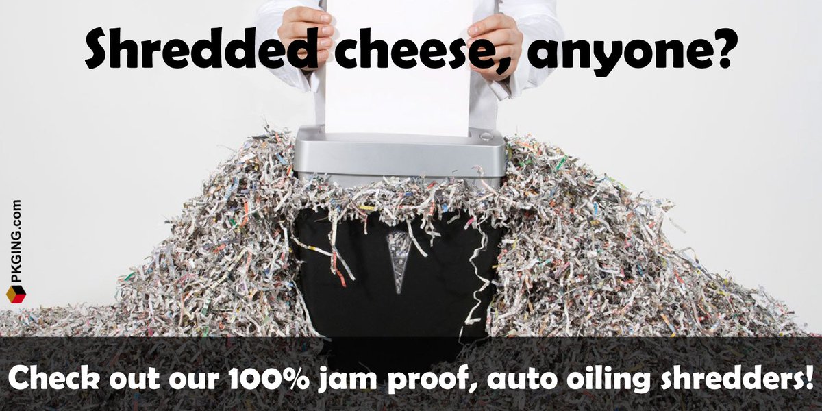 PKGING's tweet photo. Check out our 100% JAM PROOF, AUTO-OIL shredders! https://t.co/cs3IIQDcbj #parmesangate #officesupplies https://t.co/gtqo41qBre