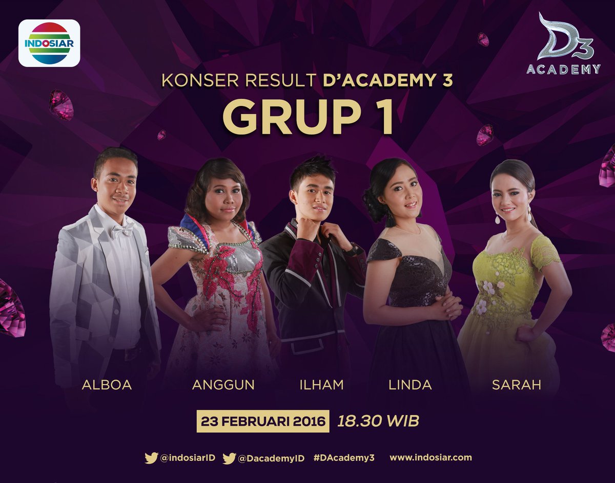 Indosiar's tweet photo. Siap dukung @DA3_IlhamPolman @DA3_Alboa @DA3_SarahRizkia @DA3_LINDA @DA3_Anggun malam ini?
#DAcademy3 pkl 18.30 WIB https://t.co/rimZhAvM55
