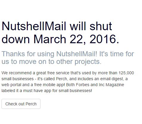 PatriciaPerez's tweet image. RIP #NutshellMail..💔 #Perch as a replacement? Thoughts?