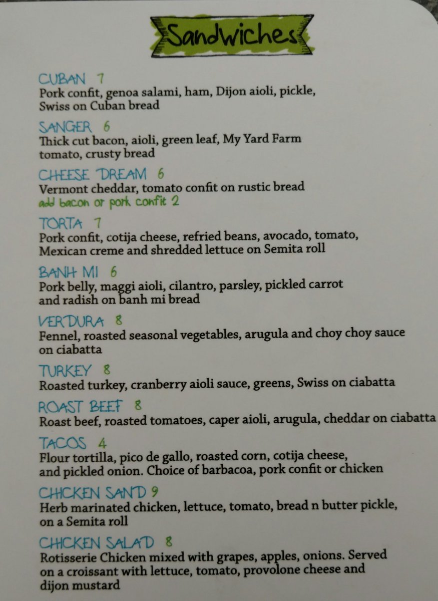 Our new Sandwich Menu, same favorites with some new additions: Roasted Turkey, Roast Beef, Chicken Salad &amp; more...