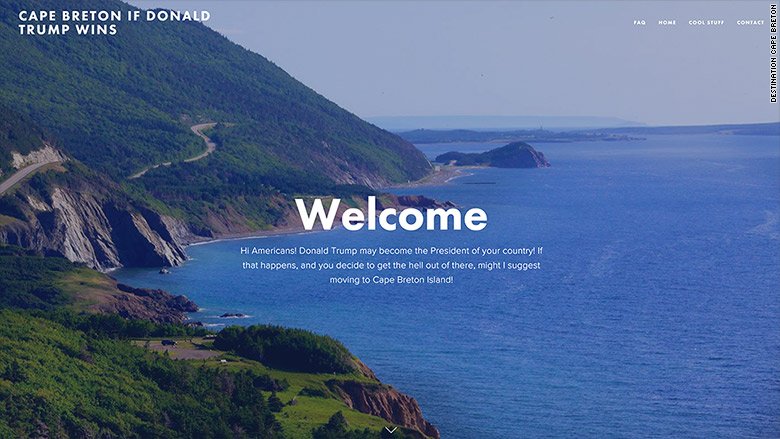 CNN's tweet photo. A Canadian island has invited Americans to move there if @realDonaldTrump becomes president https://t.co/nHohryEWCL https://t.co/r1WRtFqJuE