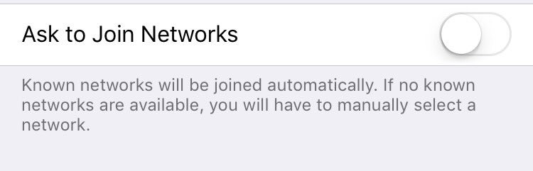 Cootified's tweet image. Why cant @Apple update this feature to only ask "free" or Wifis' that aren't locked?!? #slowupdate