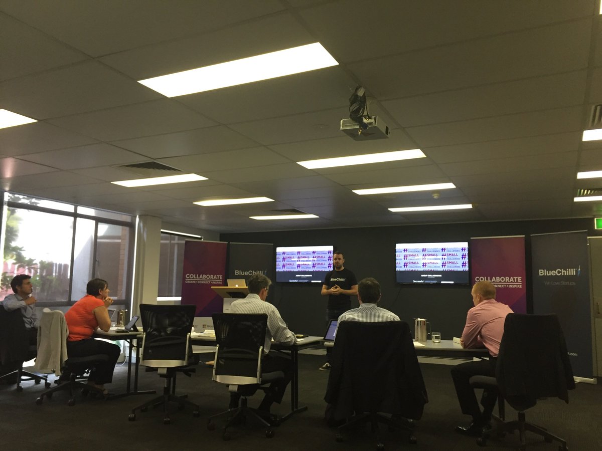 CollaborateQld's tweet photo. Judges briefing by @sebeckmas of @BlueChilliGroup ahead of the first pitch of 16 they will review today. https://t.co/UkkMbVSqtP