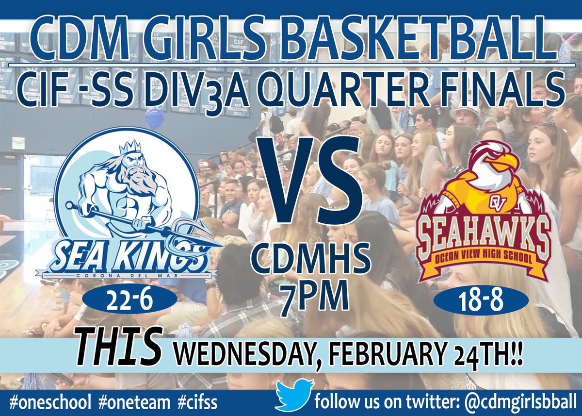 This Wednesday Night CdM girls hoops to play Oceanview in the CIF quarter finals!  <a href="/mjszabo/">Matt Szabo</a> <a href="/ocvarsity/">ocvarsity</a> @OCSidelines