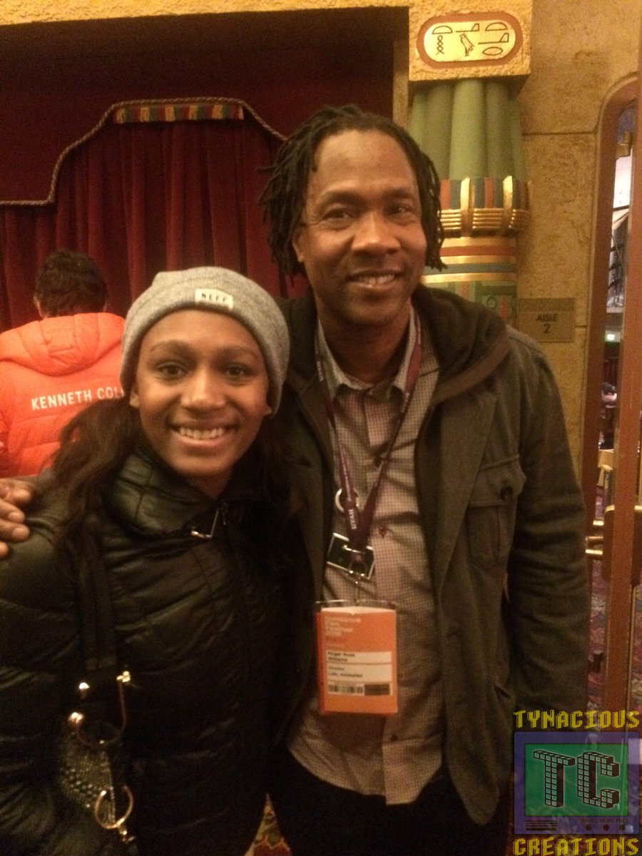 TynaciousC's tweet image. TY of Tynacious Creations and Roger Ross Williams, Director of of Life, Animated. #Sundance2016