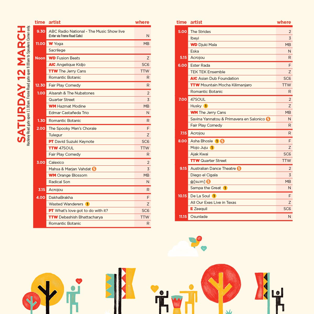 2016 PLAYING TIMES OUT NOW! ow.ly/YDcFZ #womad #GameOn