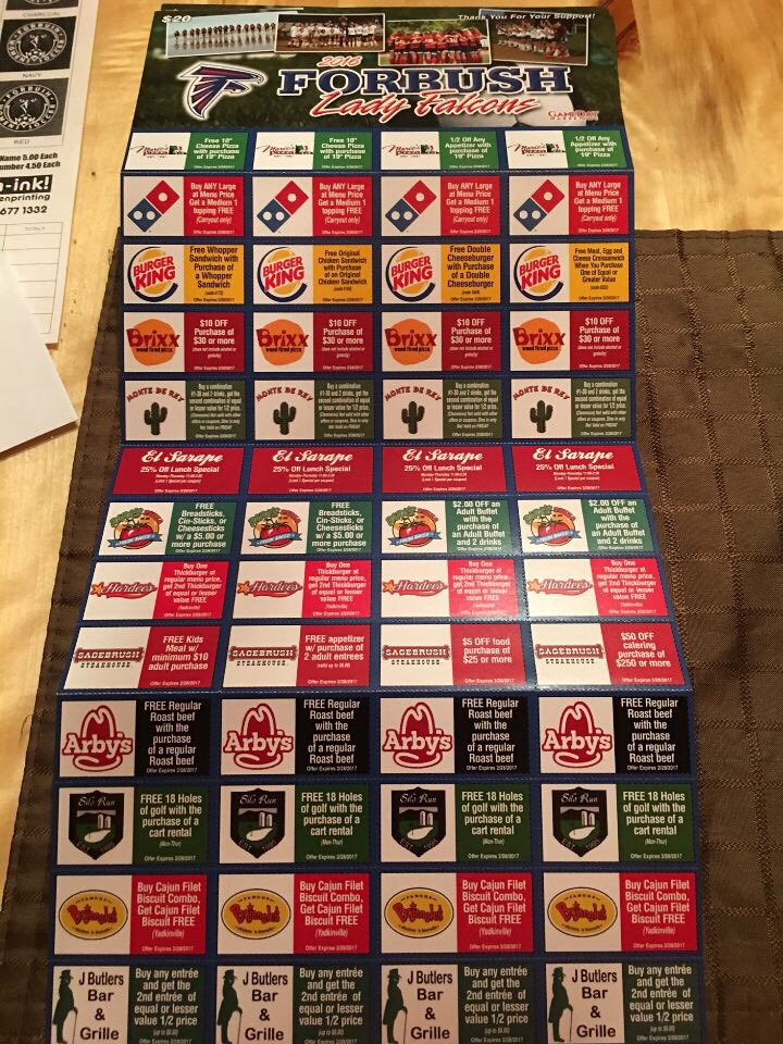 FHSWomens's tweet photo. Support the Falcons by purchasing one of these coupon books... https://t.co/SeWT26jkpO