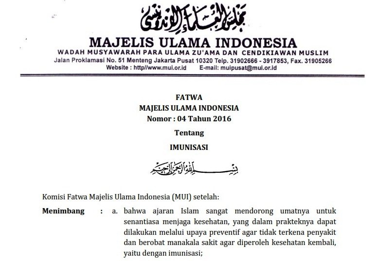 KemenkesRI's tweet photo. Dukung Pekan Imunisasi Nasional (PIN), MUI Terbitkan Fatwa Tentang Imunisasi
https://t.co/gWsbs1wOC2 https://t.co/A9NWI1XECG