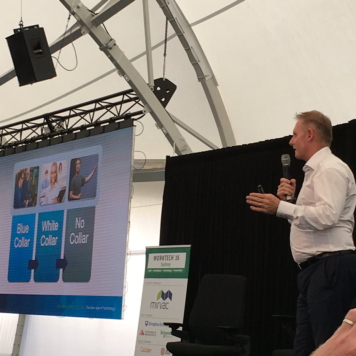 We are moving from Blue Collar to white collar to NO collar. <a href="/Mirvac/">Mirvac</a> #davidrolls #Worktech