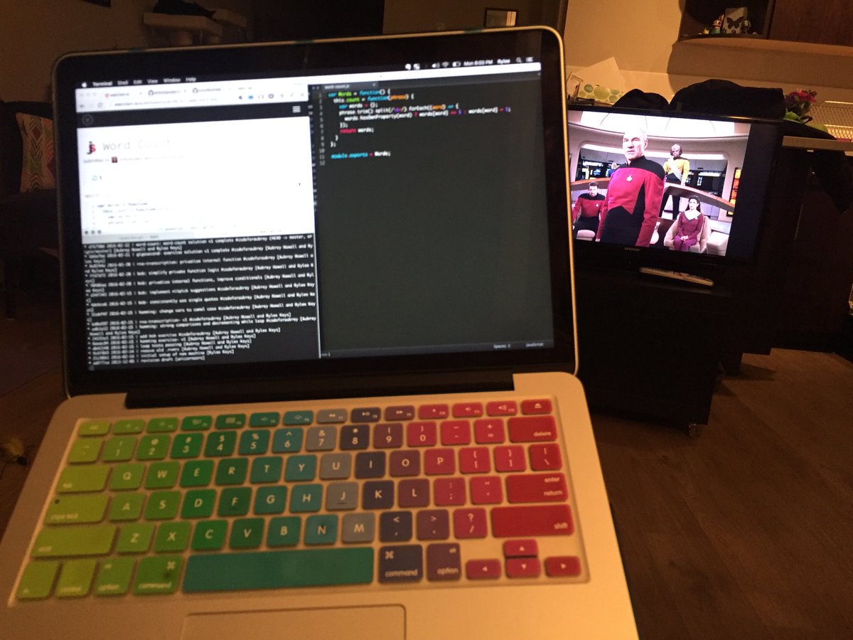 unicornzero's tweet photo. @SimplyAubs another exercise down. Now heal up &amp; wake up &amp; code review for me, please! ❤️❤️ #codeforaubrey #teamaubs https://t.co/VmVNwmRwjX