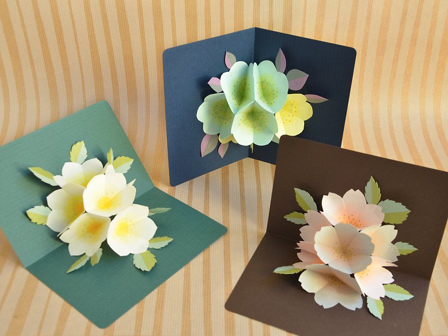 綺麗なポップアップ カード 作り方 花 最高の花の画像