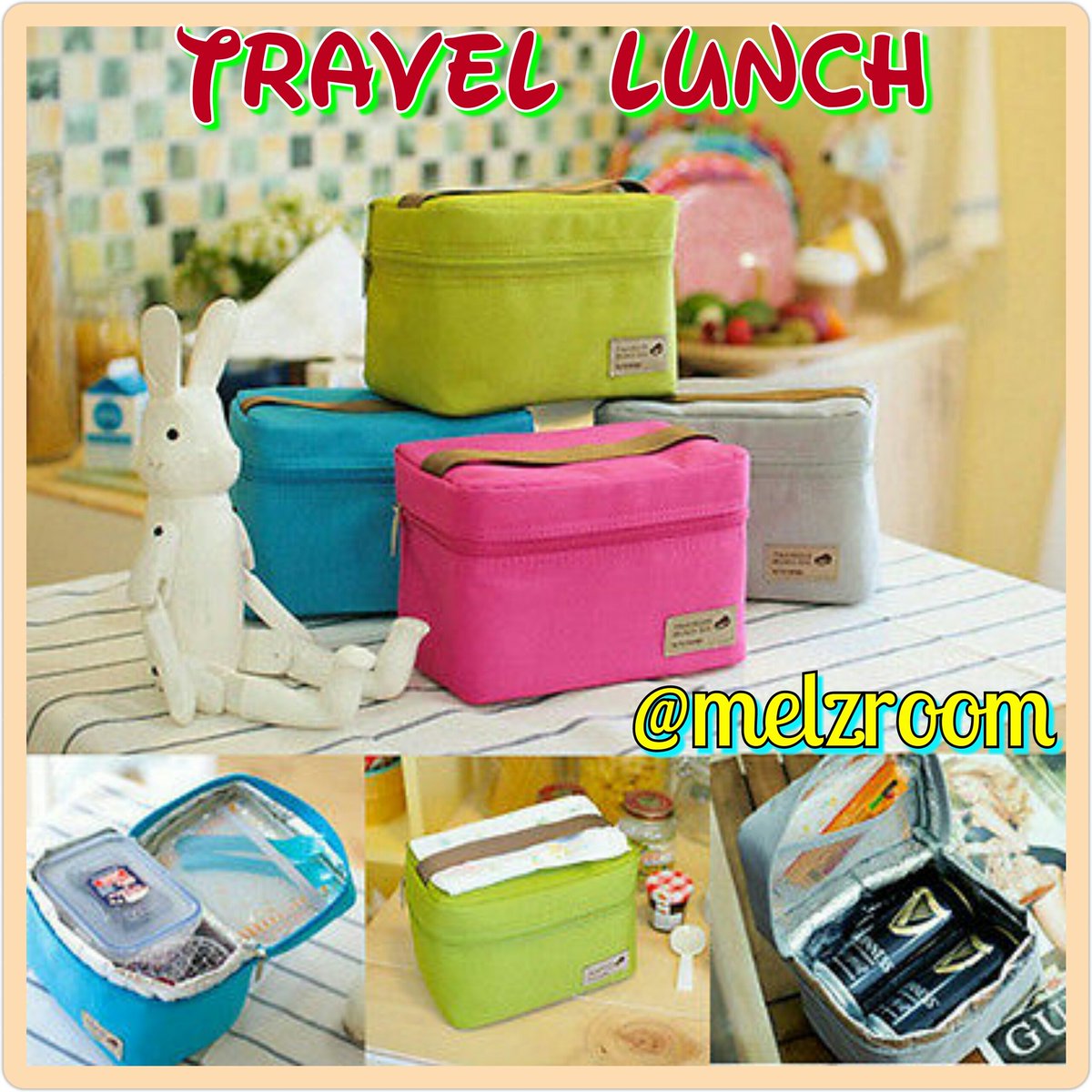 melzroom's tweet photo. TRAVEL LUNCH. Ready 3 warna : pink / blue / green. Rp https://t.co/oWYKV0eIB5 https://t.co/xnKBCvZdkE
