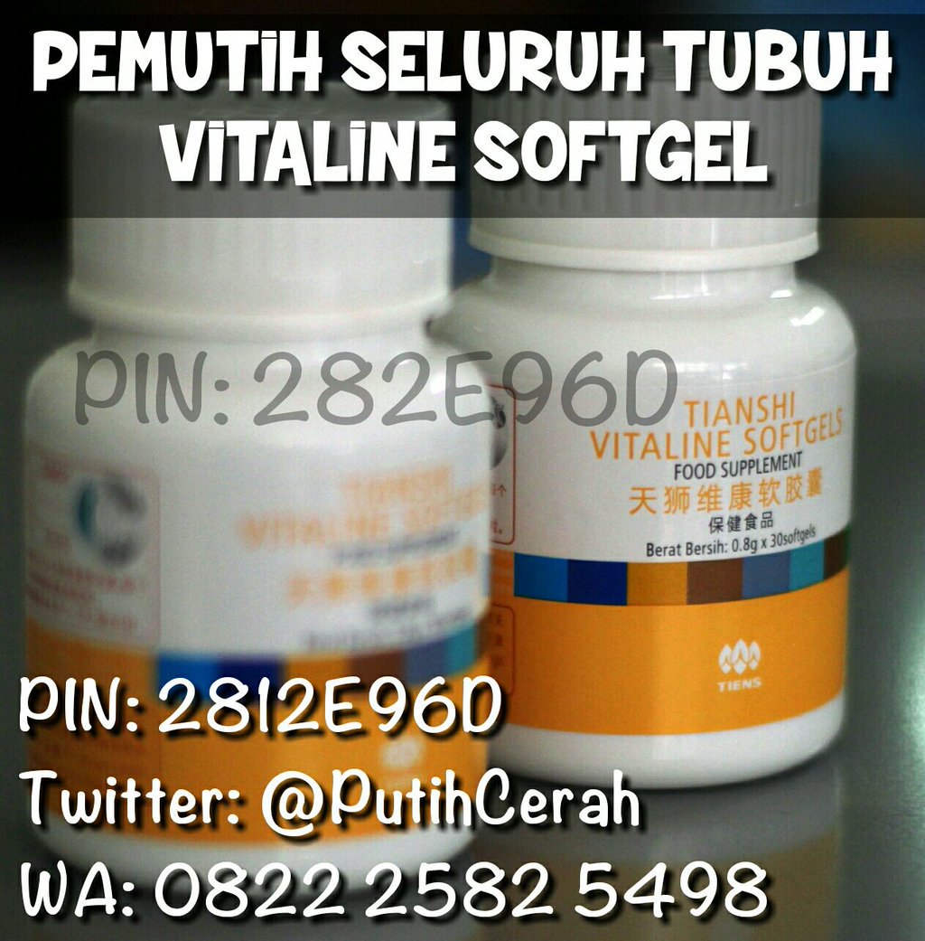Vitaline Softgel.
- Sebagai Pemutih Badan
- Untuk Mencerahkan Kulit
- Untuk Menghaluskan Kulit

Invite: 2812E96D