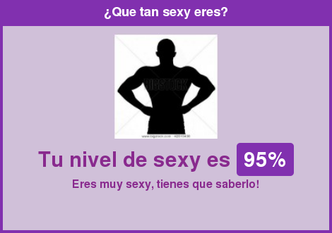 micaleu100's tweet photo. 95% Sexy - Eres muy sexy, tienes que saberlo! --> Realiza tu test en: https://t.co/8n76ztdAwD https://t.co/3DaagIKQY3