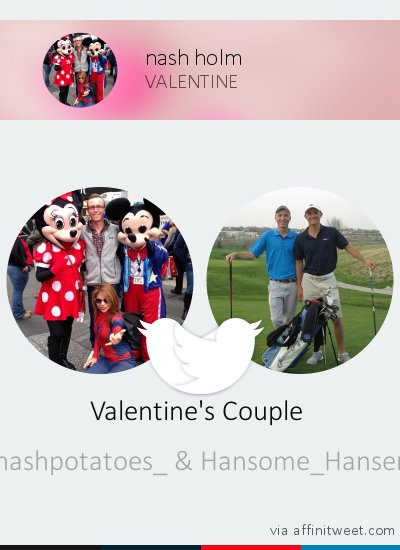 [Valentine] @nashpotatoes_'s Valentine should be @Hansome_Hansen! Who should be yours?
via affinitweet.com