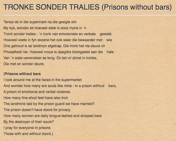 SB_Centre's tweet photo. A #poem by a Saartjie Baartman Centre resident #PrisonWithoutBars - visit us at https://t.co/wCZGfAqHKc https://t.co/ijbXBJUJyE