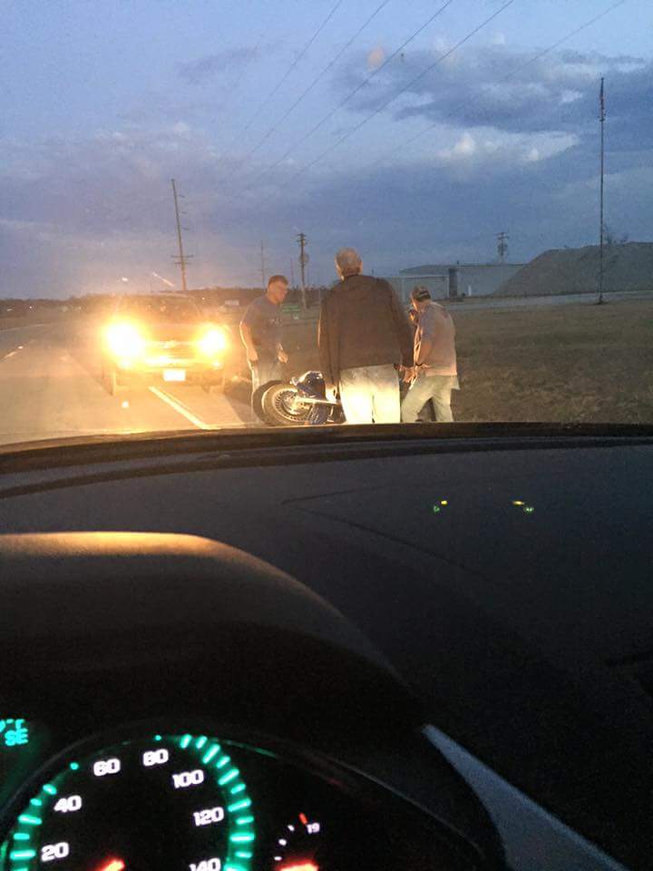 devbob96's tweet photo. Watch out for motorcycles... A lady pulled out in front of my grandpa on the highway, thankful he walked away alive. https://t.co/M1dbLtMvl0