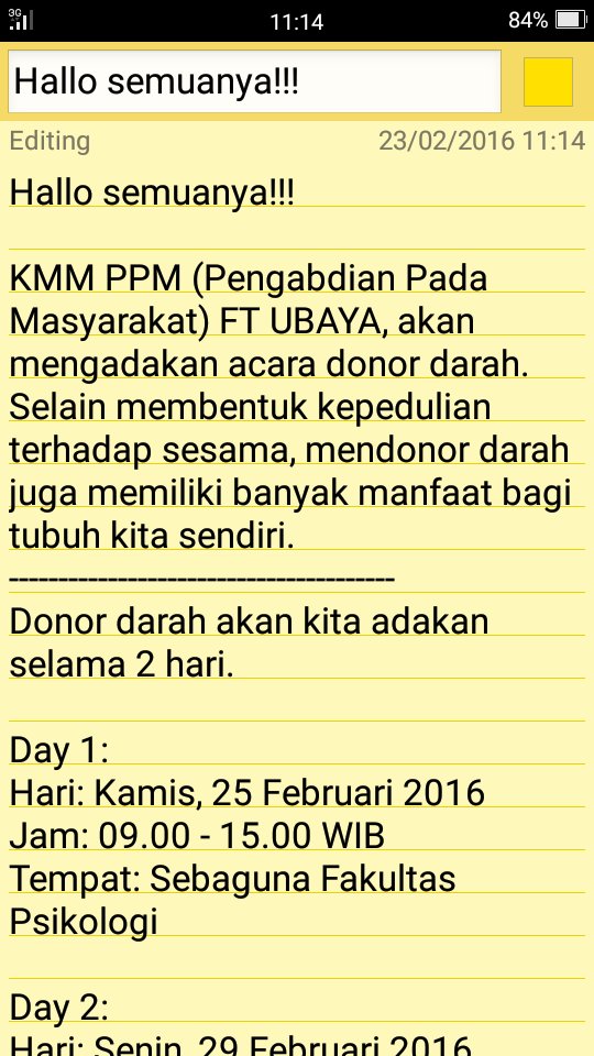 DPM_FT_Ubaya's tweet photo. GIVE BLOOD GIVE LIFE . Ayo donorkan darahmu tgal 25 dan 29 februari 2016 https://t.co/kjz2aGHHeG