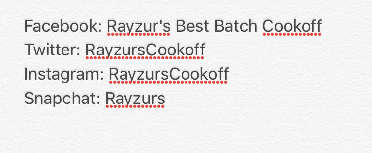 RayzursCookOff's tweet image. #RayzursCookoff2016