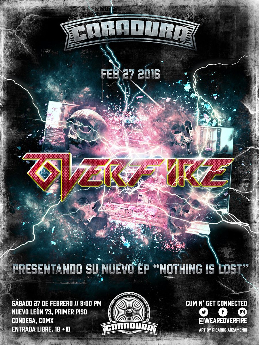 caraduramx's tweet image. ¡El sábado les queremos presentar a @weareoverfire, una banda que no se pueden perder en vivo!
Es gratis, 9PM, 18+ID