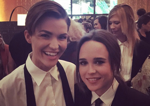 eentertainment's tweet photo. Ruby Rose sends a wholehearted birthday message to her "rock" Ellen Page: https://t.co/jfO4UiSgcP https://t.co/i1zgmckgdG