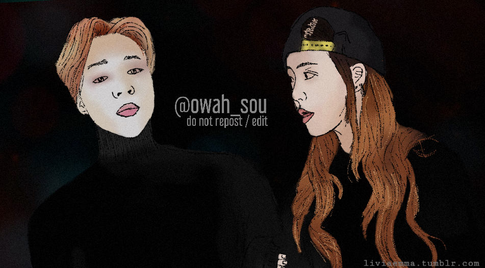 owah_sou's tweet photo. This is what happens when you can't   sleep and were watching Shieldxarmy Jimin and Minju videos. #jimju sketch https://t.co/MuKBxsNvgi
