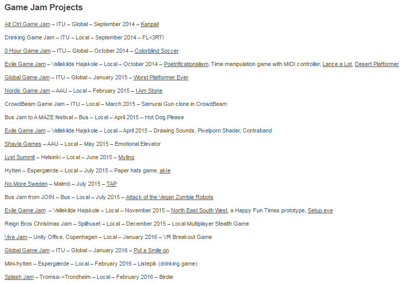 S_Stalhandske's tweet image. Wow, just realized that #SplashJam was my 20th game jam ever! Celebrating by making a list :D