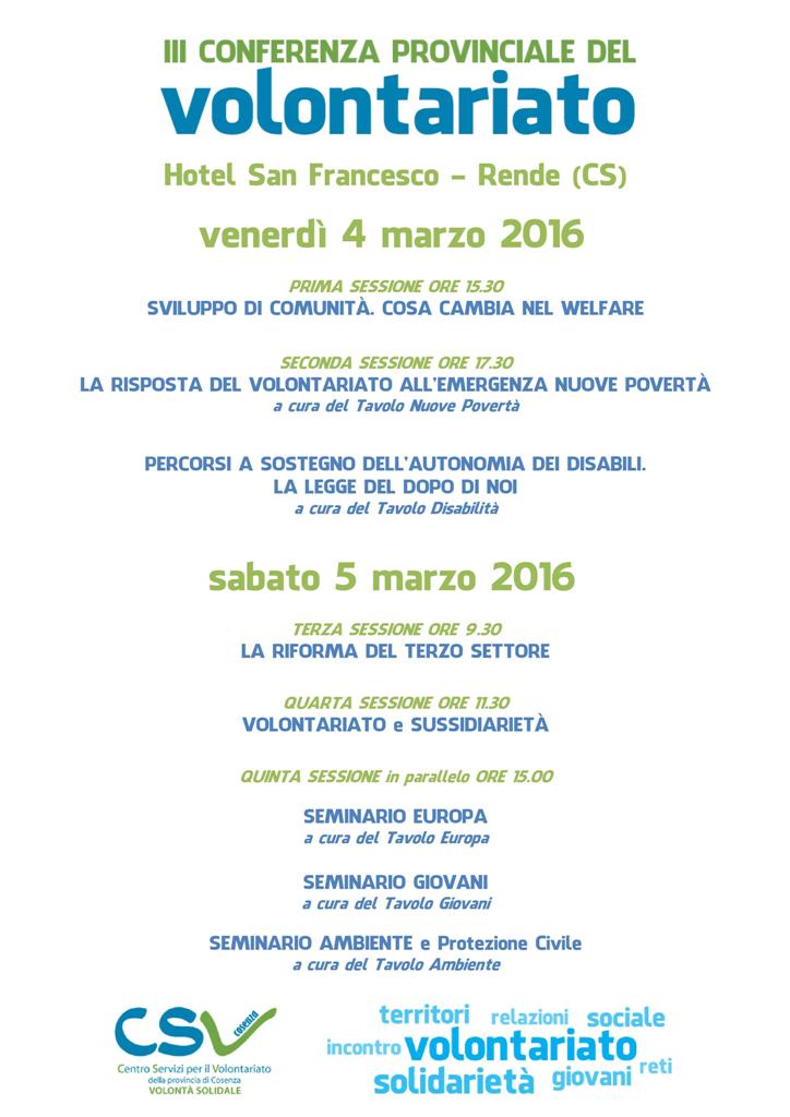 csvcosenza's tweet photo. A #Rende la Conferenza provinciale del #Volontariato il 4 e 5 marzo organizzata dal #CSVCosenza. Vi aspettiamo! https://t.co/6Lpkfv5KRS