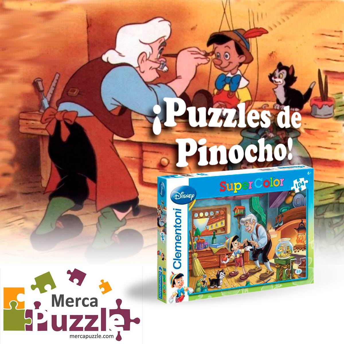 MercaPuzzle's tweet photo. Uno de nuestros #puzzles preferidos es #Pinocho. ¿El tuyo? https://t.co/2zKUQ7yZTh 
#juegos #disney https://t.co/cOfHPzFfk7