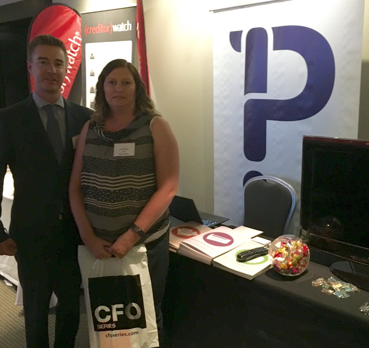 AnthonyPronto's tweet photo. Catching up with Lyndall Bevis, CFO of Ahrens. @cfosymposium @cfoseries https://t.co/Aez7qJJHAV
