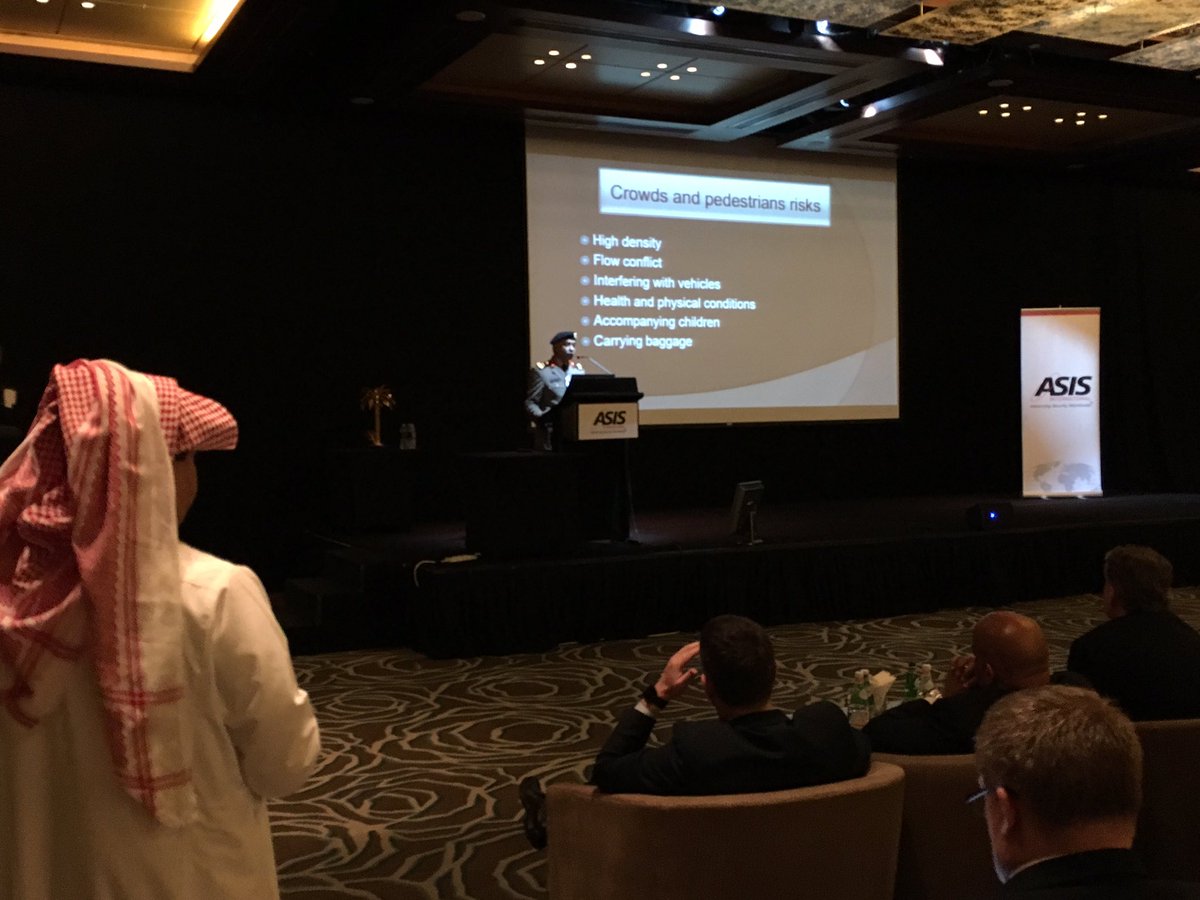 ASISEurope's tweet photo. Maj. Gen. Mansour al Turki of KSA MoI speaks about #hajj crowd control at @ASIS_Intl Middle East 2016 #ASISME https://t.co/8Q8YY61bVS