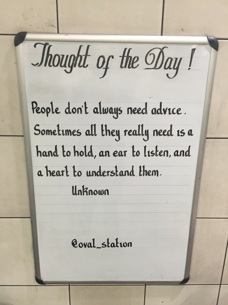 Oval_station's tweet photo. Tuesday 23rd February Thought Of The Day From Oval Station https://t.co/etCHDyluIp