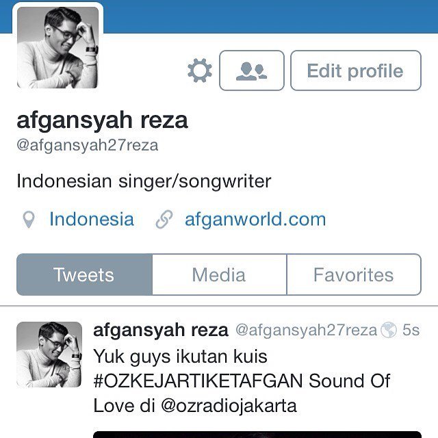 [INSTAGRAM] arez27: Yuk guys follow akun twitter saya yg baru👆👆 by <a href="/afgansyah_reza/">-</a> #instagram