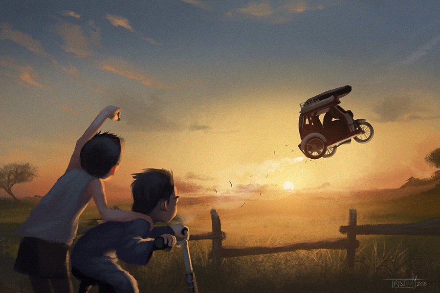 trisketched's tweet photo. The Flying Tricycle https://t.co/DgF7APm2XS