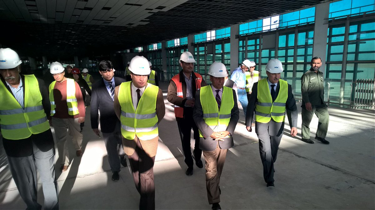 PCAAOfficial's tweet photo. Inspection of the New #Islamabad Int'l Airport by SAPM @shujaatazeem. https://t.co/q0dqIuh1Vc