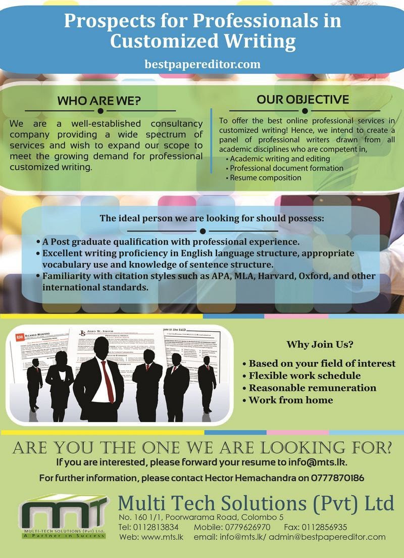 iContactLanka's tweet photo. #Prospect for #Professionals in #CustomizedWriting. #lka #iContactLanka https://t.co/OoPsTnIEte