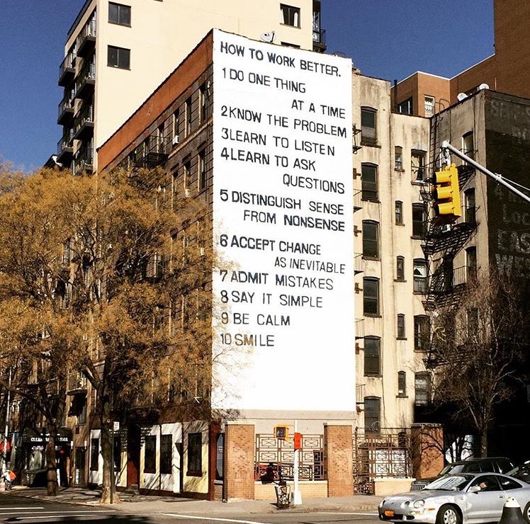 How to work better Street Art by Peter Fischli in NYC #art