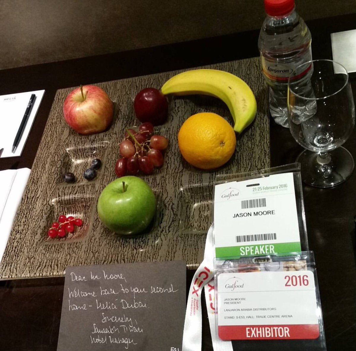 LanjaronArabia's tweet photo. Thank you @meliadubai for warm welcome! #gulfood #sheikhsaeedhall #drinknatural For orders, please call 050-9210655 https://t.co/qeCNtAo9DH