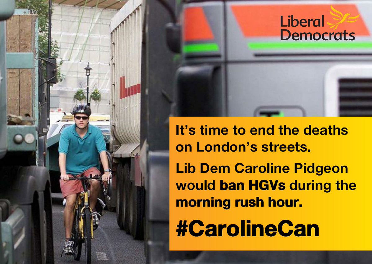 CarolinePidgeon's tweet photo. Today I am calling for a ban of HGVs during the morning rush hour. Too many deaths occur at peak times. #carolinecan https://t.co/bX9FLT17jw