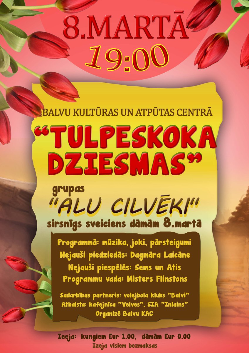 Tulpeskoka dziesmas! 8.martā <a href="/BalvuKAC/">Balvu KAC</a>