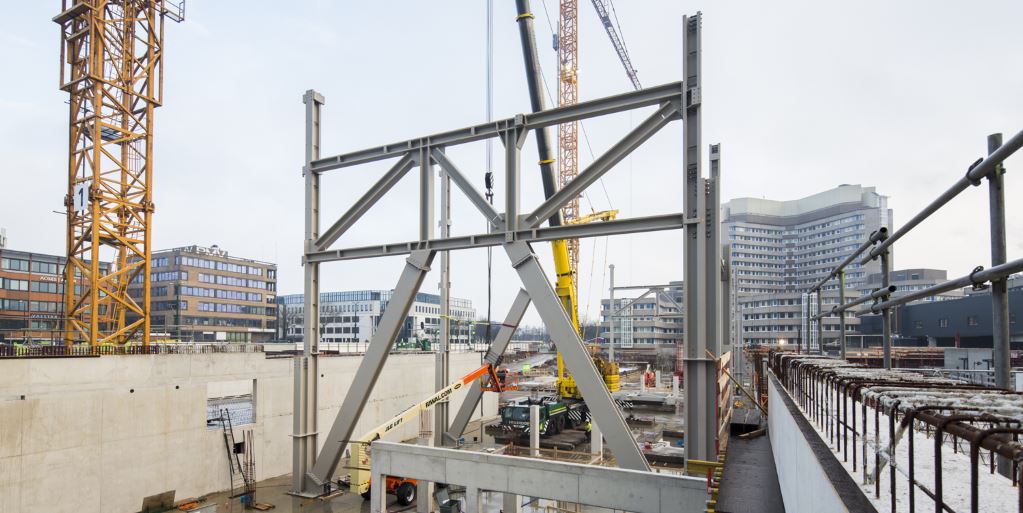 Bijzondere staalconstructie European Patent Office <a href="/TBIkennisLAB/">TBIkennisLAB</a> wp.me/p4FVJF-2c6 bouwenuitvoering.nl/nieuwbouw/bijz…