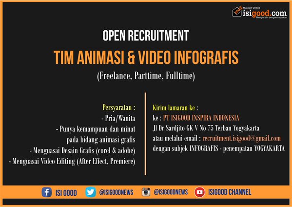 diiklanin's tweet photo. Siapa yang oke dan profesional?    Let's join! https://t.co/3eJnMtXeJS @isigoodnews
